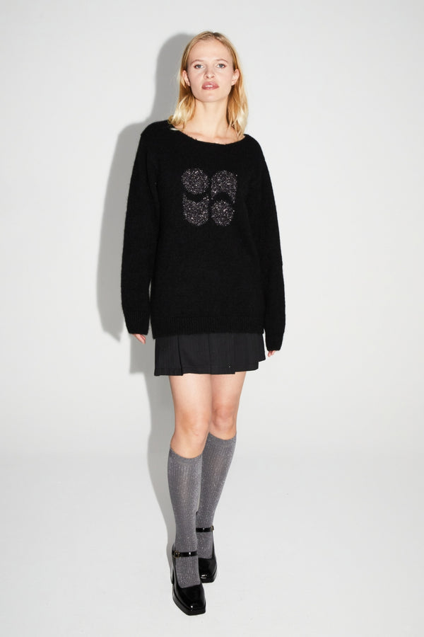 Minifalda Pippa negra brillante hecha en Italia