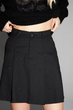 Mini Jupe Pippa Noir Éclat Fabriquée En Italie