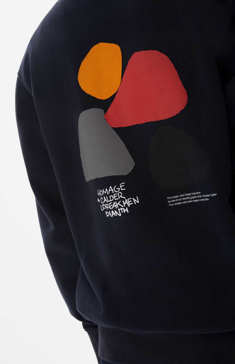 Sweatshirt Sw Calder Graphic - Navy - Homme