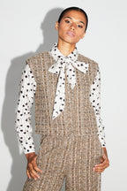 Veste Sans Manche Arielle Tweed Kimolos Fabriquée En Italie