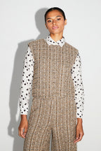 Veste Sans Manche Arielle Tweed Kimolos Fabriquée En Italie