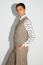 Veste Sans Manche Arielle Tweed Kimolos Fabriquée En Italie