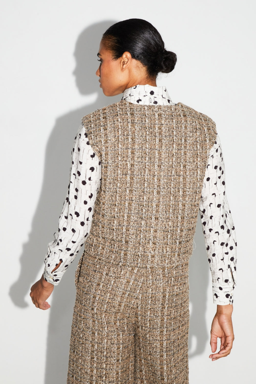 Veste Sans Manche Arielle Tweed Kimolos Fabriquée En Italie