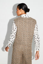 Veste Sans Manche Arielle Tweed Kimolos Fabriquée En Italie