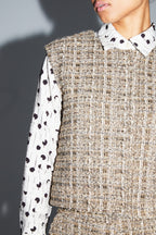 Veste Sans Manche Arielle Tweed Kimolos Fabriquée En Italie