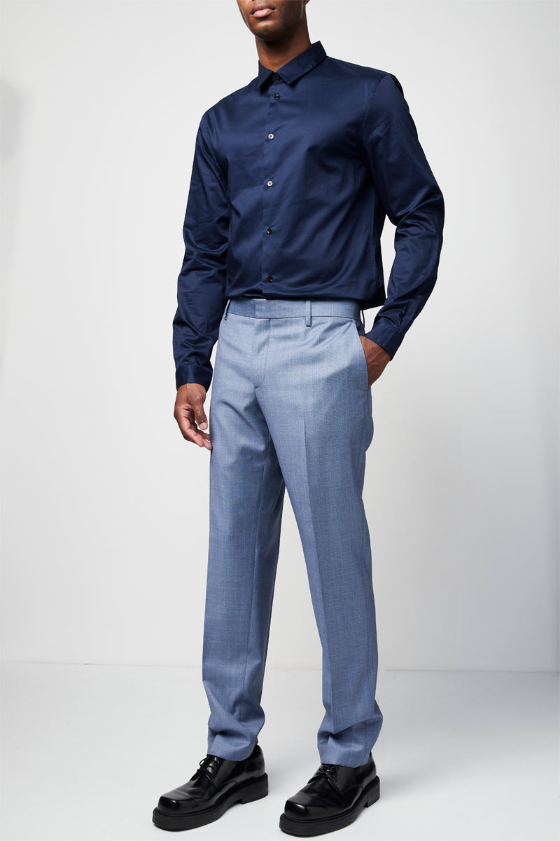 The Kooples - Pantalon Costume Laine Bleu Clair Ajusté - Homme
