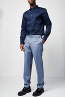 Pantalón de traje entallado de lana azul claro - Hombre