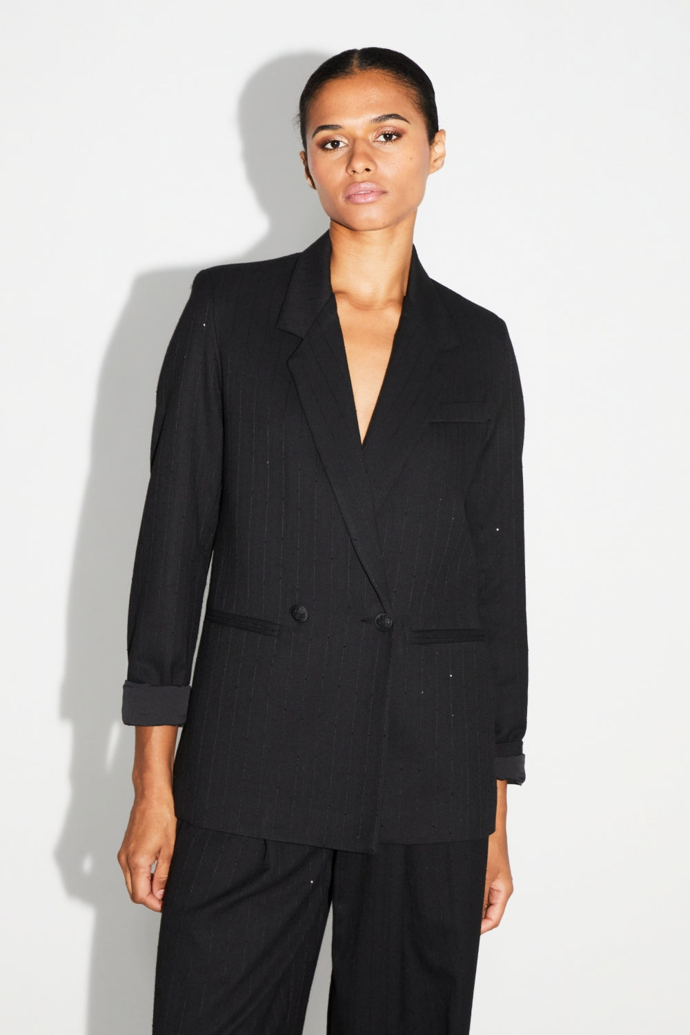 Blazer Ema Noir Éclat Fabriqué En Italie