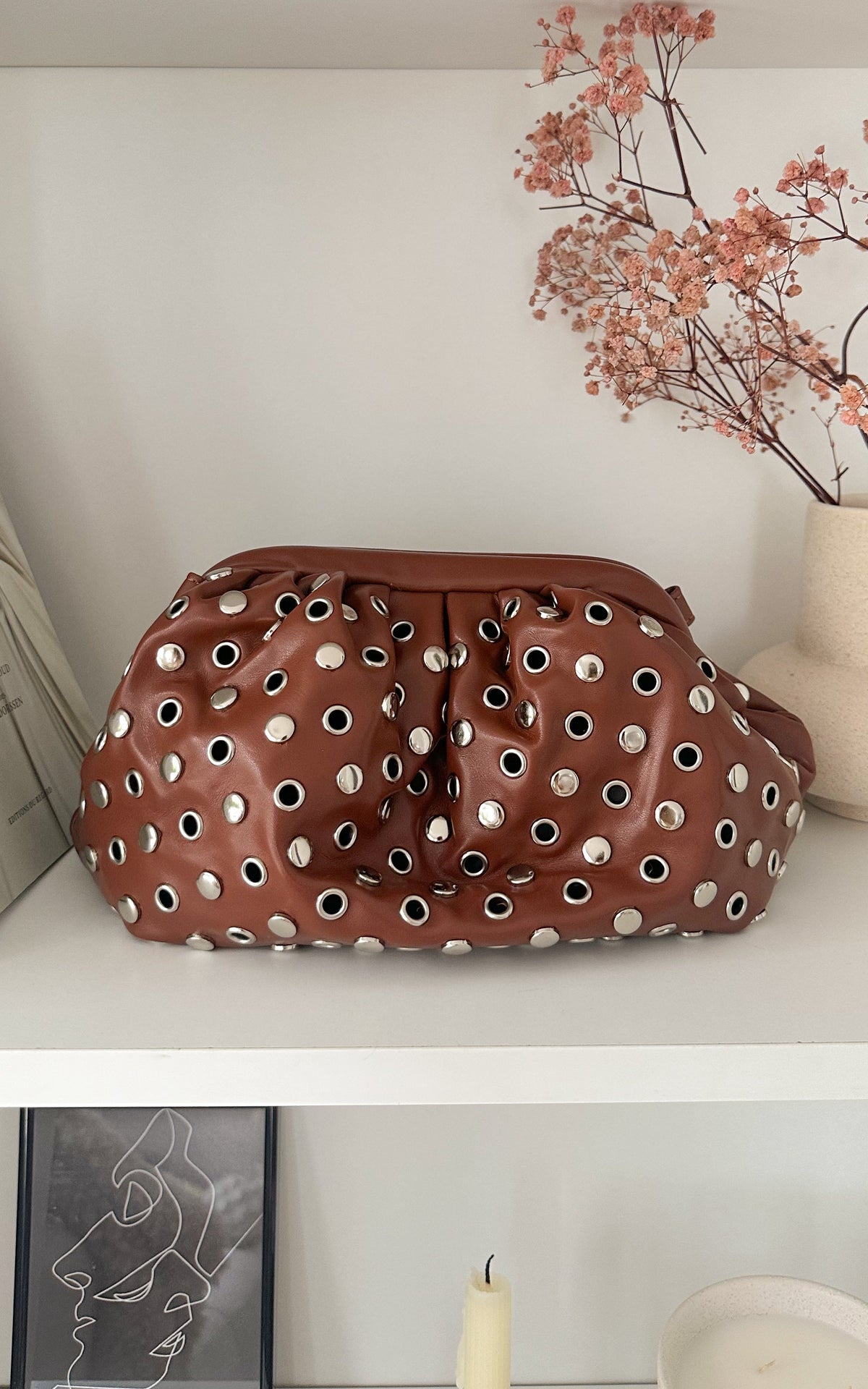 Icaro Studded Bag - Brown