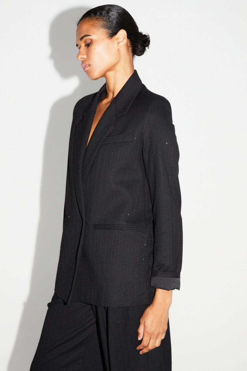 Blazer Ema Noir Éclat Fabriqué En Italie