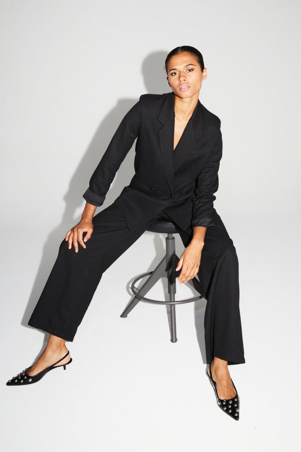 Blazer Ema Noir Éclat Fabriqué En Italie