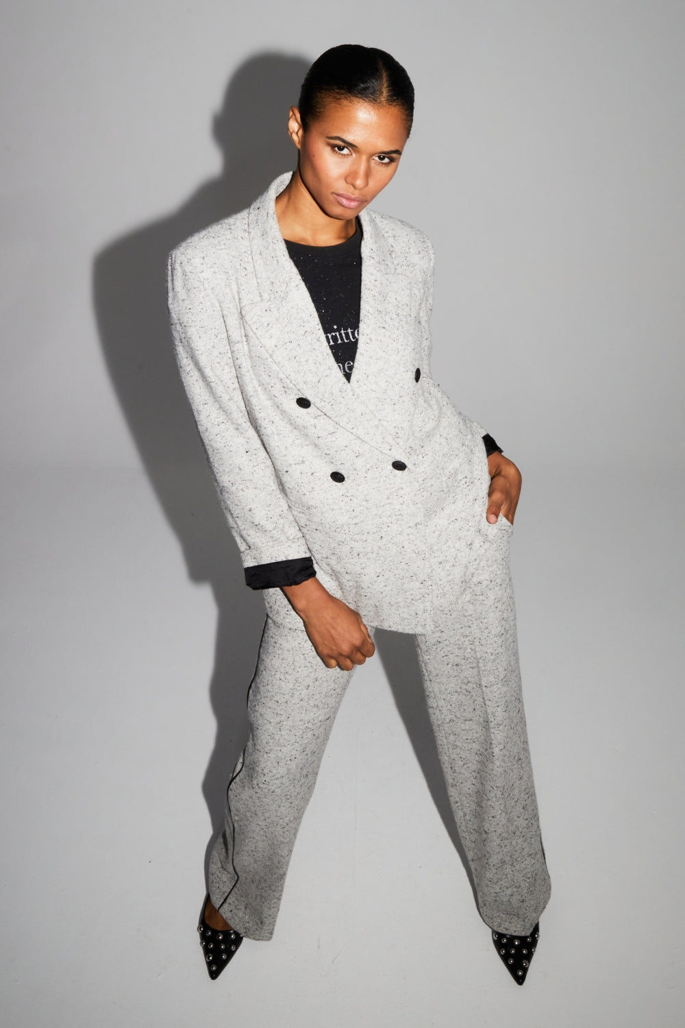 Blazer Ema Laine Granito Fabriqué En Italie