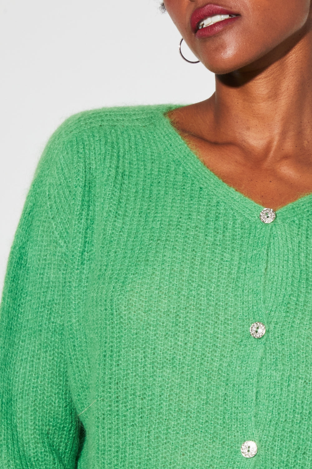 Cardigan Angelo Baby Alpaga Green Fabriqué En Italie