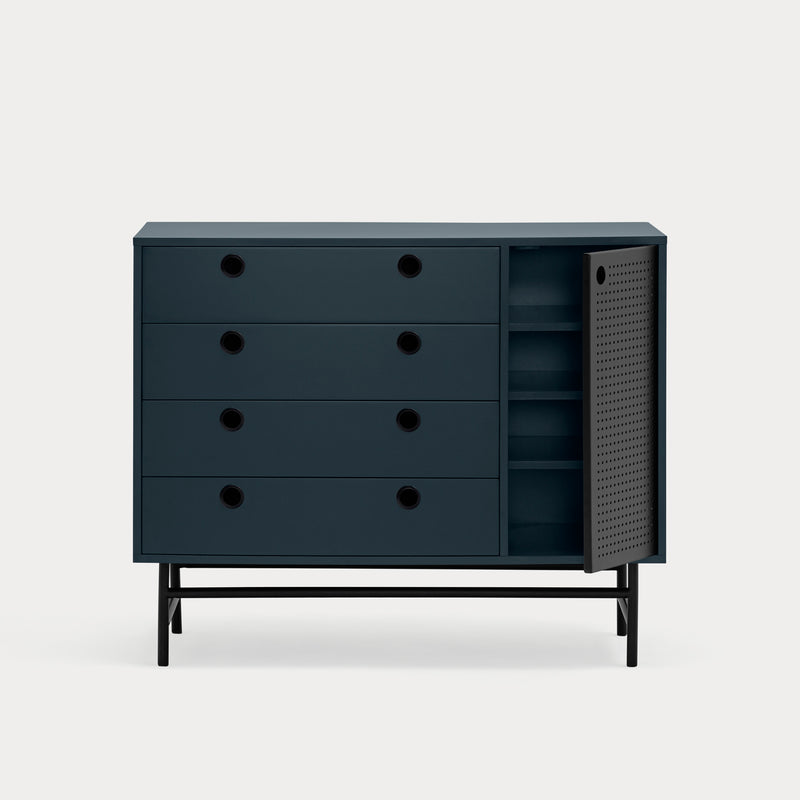 Point - Commode - Bleu Foncé & Noir