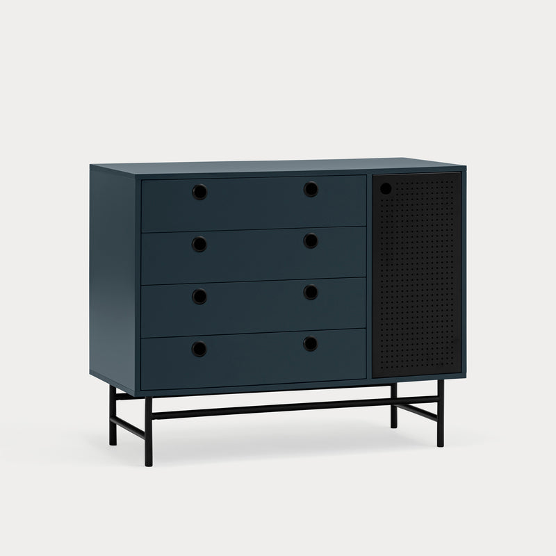 Point - Commode - Bleu Foncé & Noir