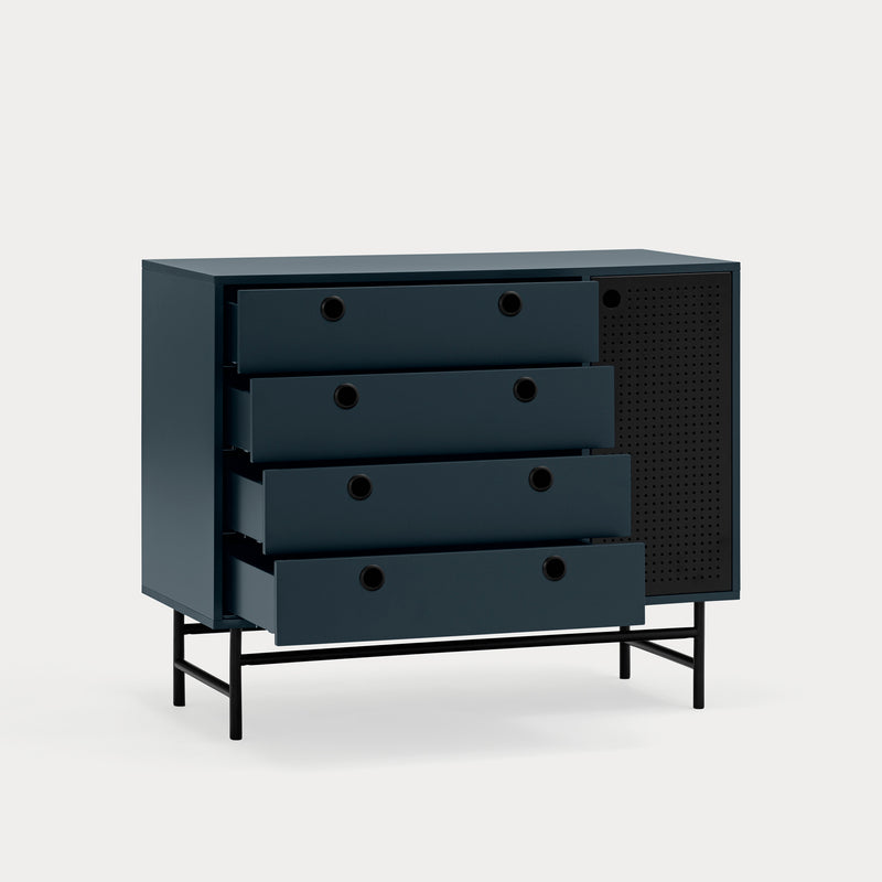 Point - Commode - Bleu Foncé & Noir