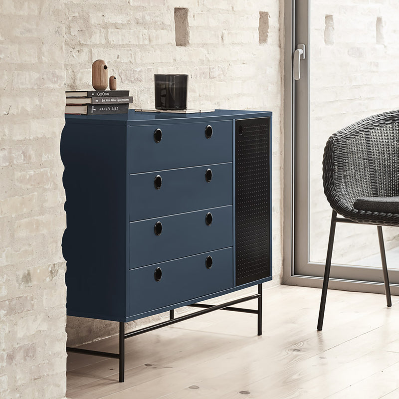 Point - Commode - Bleu Foncé & Noir