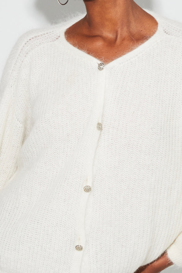 Angelo Baby Alpaca Cardigan Natural Made In Italy