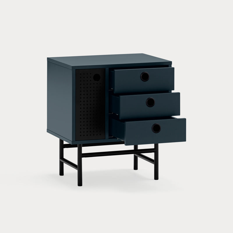 Point - Table De Chevet - Bleu Foncé & Noir