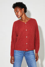 Cardigan Angelo Baby Alpaga Paprika Fabriqué En Italie