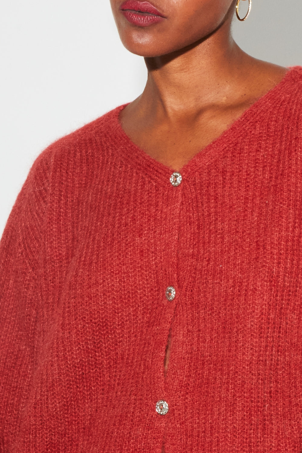 Cardigan Angelo Baby Alpaga Paprika Fabriqué En Italie