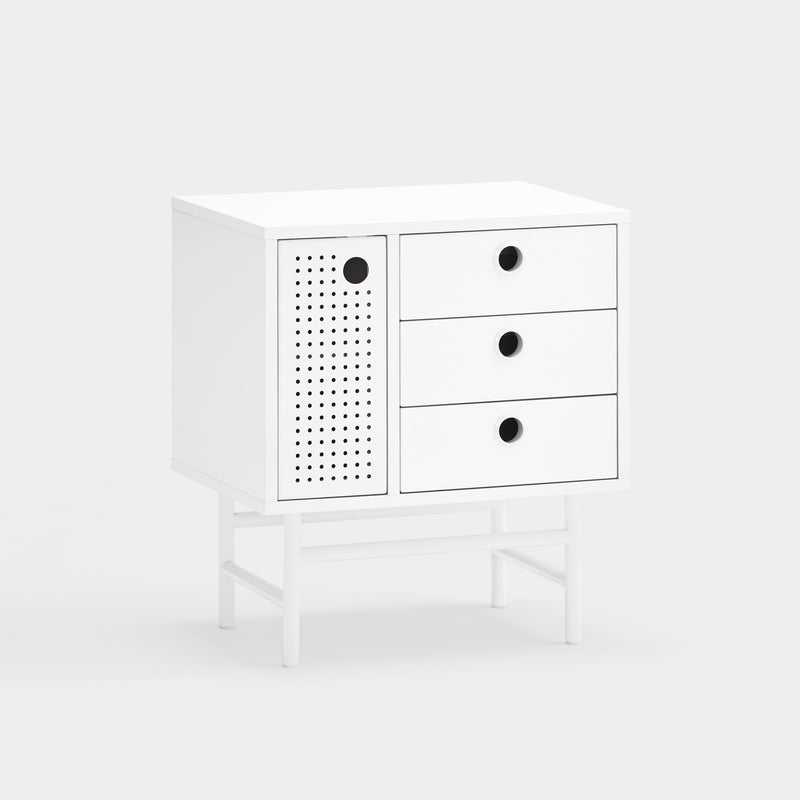 Point - Table De Chevet - Blanc