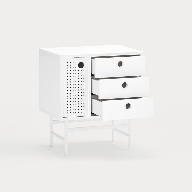 Point - Table De Chevet - Blanc