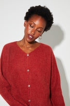 Cardigan Angelo Baby Alpaga Paprika Fabriqué En Italie