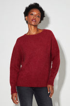 Maille Gabrielle En Baby Alpaga Bordeaux Fabriquée En Italie