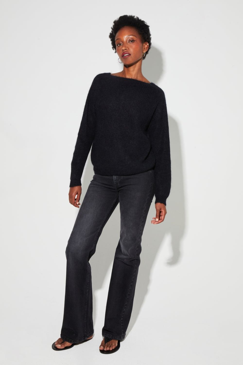 Maille Romy Baby Alpaga Black Fabriquée En Italie