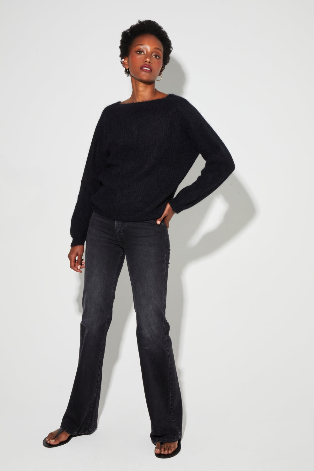 Maille Romy Baby Alpaga Black Fabriquée En Italie