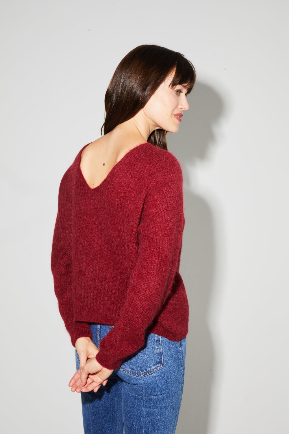 Maille Romy Baby Alpaga Bordeaux Fabriquée En Italie