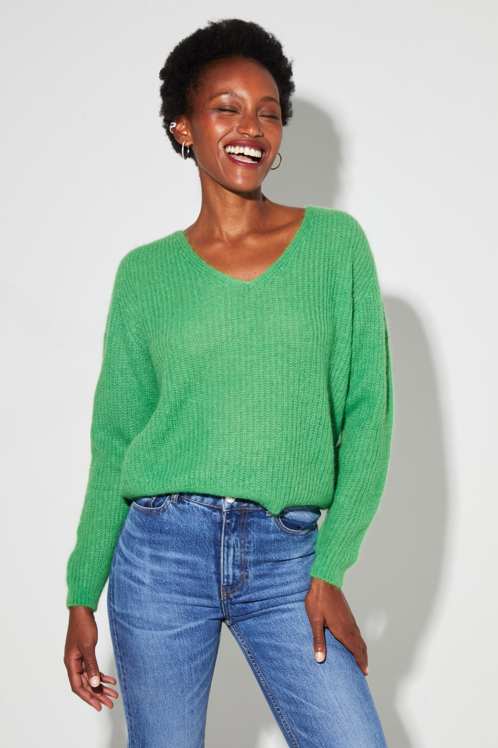 Maille Romy Baby Alpaga Green Fabriquée En Italie