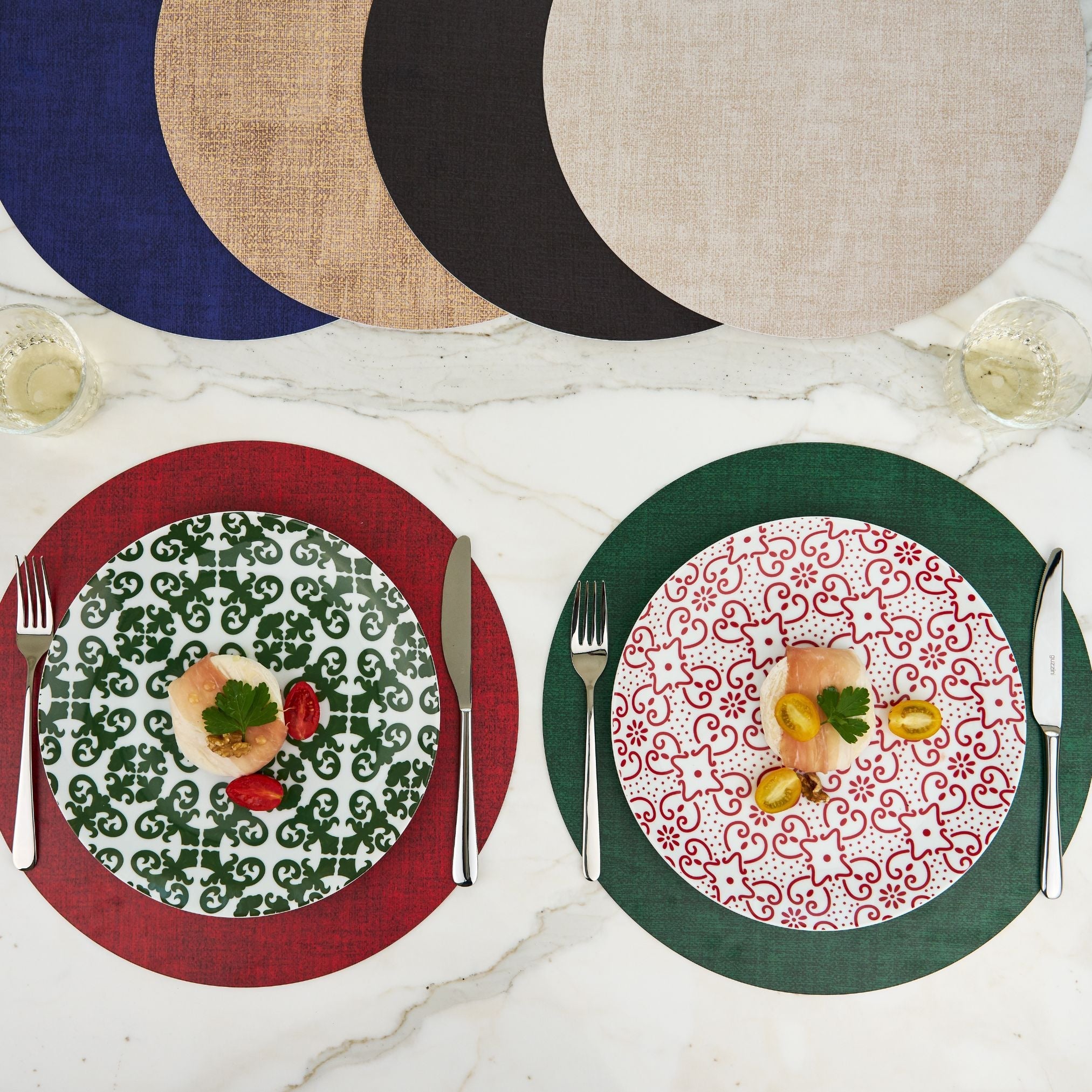 Fabric - Mantel Individual Redondo Reversible