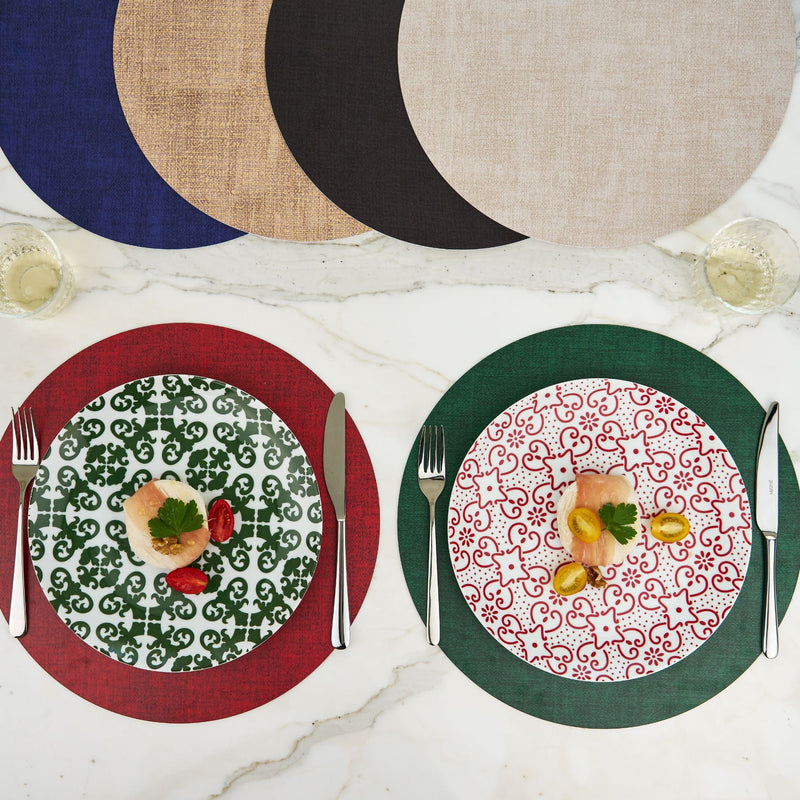 Mantel individual redondo reversible "Tela"