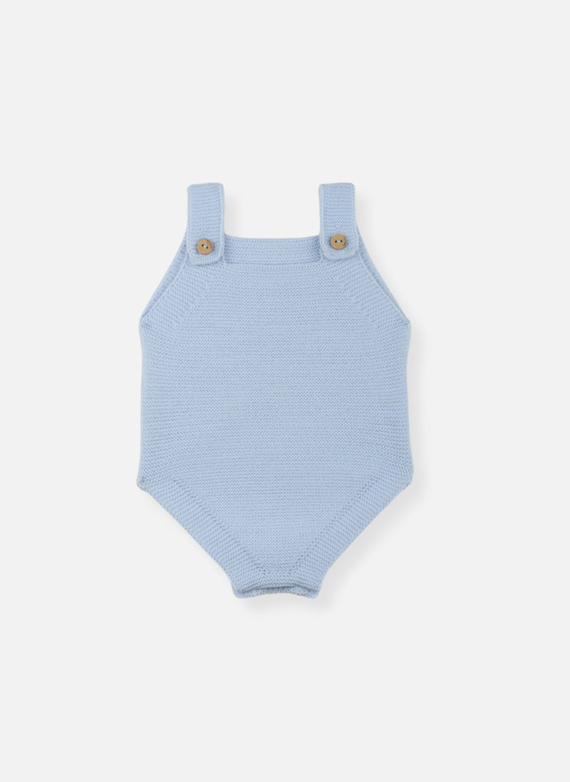 Barboteuse En Tricot - Bleu Layette