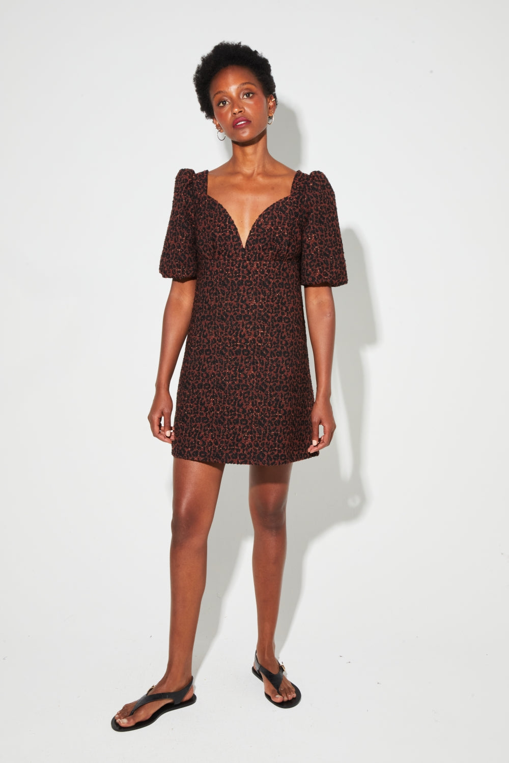 Robe Babydoll Nara Jacquard Léo Fabriqué En Italie