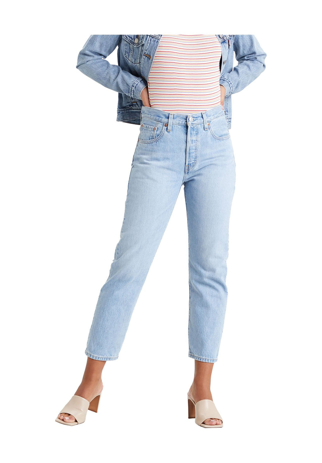 Levi'S 501® Crop Jeans Vrouwen Blauw Regular Fit