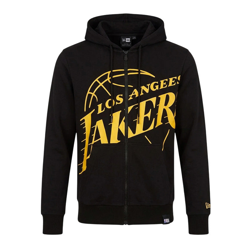 Sweat New Era Logo Black Zip Up La Lakers