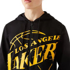 Sweat New Era Logo Black Zip Up La Lakers