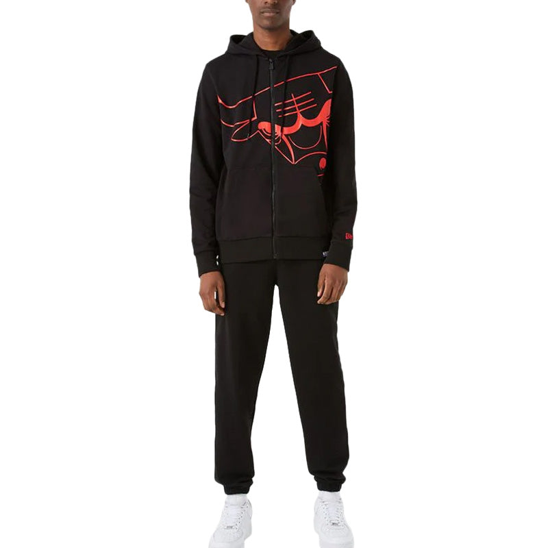 Sweat New Era Logo Black Zip Up Chicago Bulls
