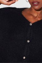 Cardigan Angelo Baby Alpaga Black Fabriqué En Italie