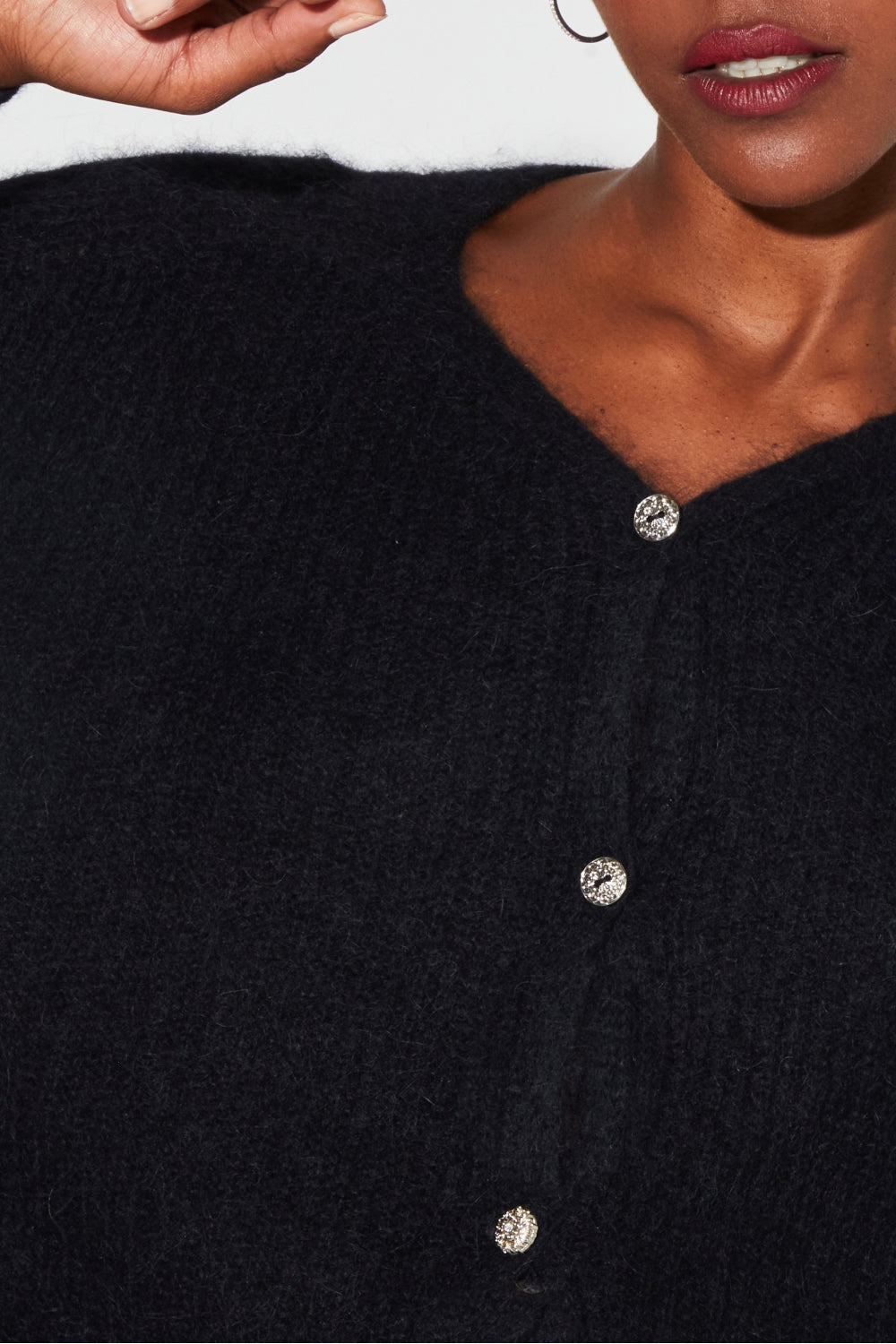 Cardigan Angelo Baby Alpaga Black Fabriqué En Italie