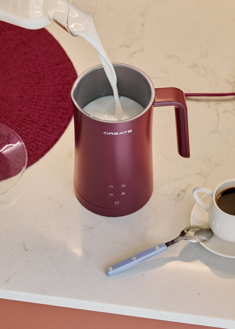 Milk Frother Studio - Mousseur Et Chauffe-Lait - Bordeaux