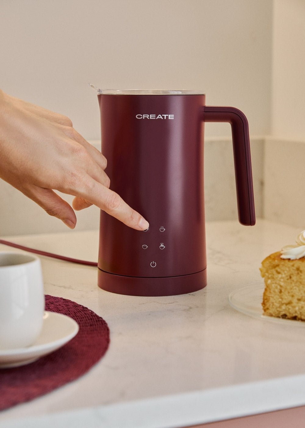Milk Frother Studio - Mousseur Et Chauffe-Lait - Bordeaux