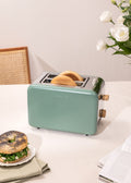 Retro Toast - Small Wide-Slot Toaster - Sage Green