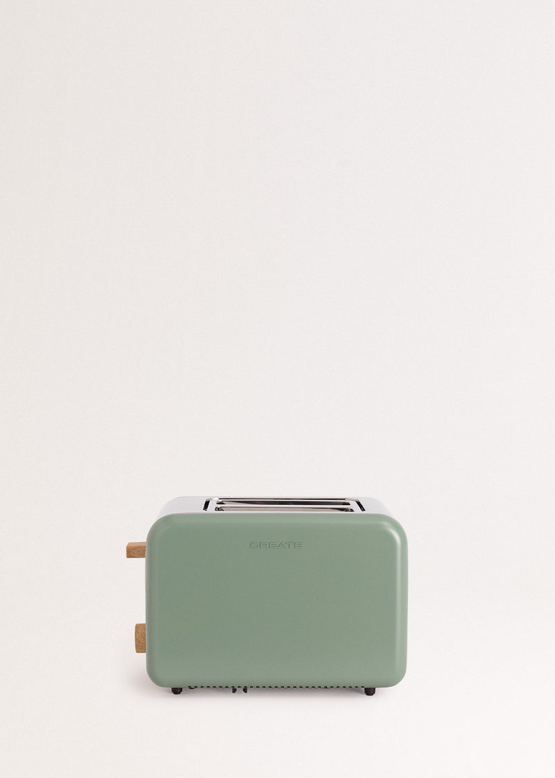Toast Retro - Petit Grille Pain À Fentes Larges - Vert Sauge