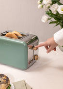 Toast Retro - Petit Grille Pain À Fentes Larges - Vert Sauge