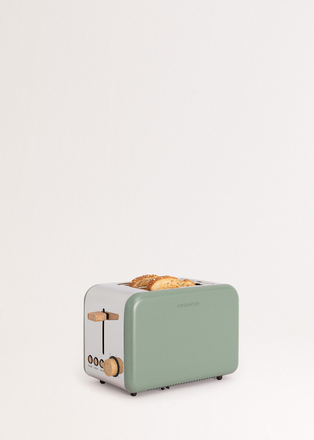 Retro Toast - Small Wide-Slot Toaster - Sage Green