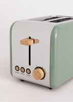 Retro Toast - Small Wide-Slot Toaster - Sage Green
